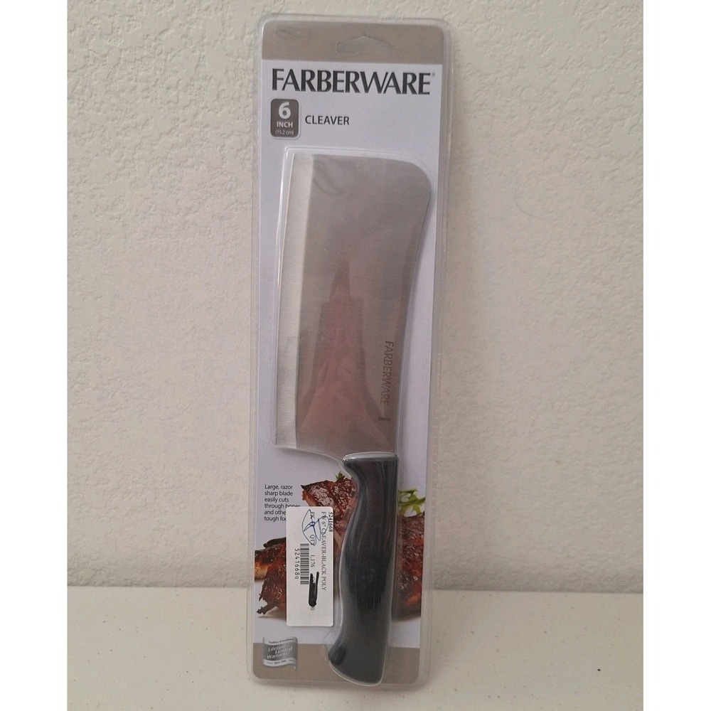 Farberware 6" High Carbon Stainless‎ Steel Cleaver Knife Chopper Razor Sharp